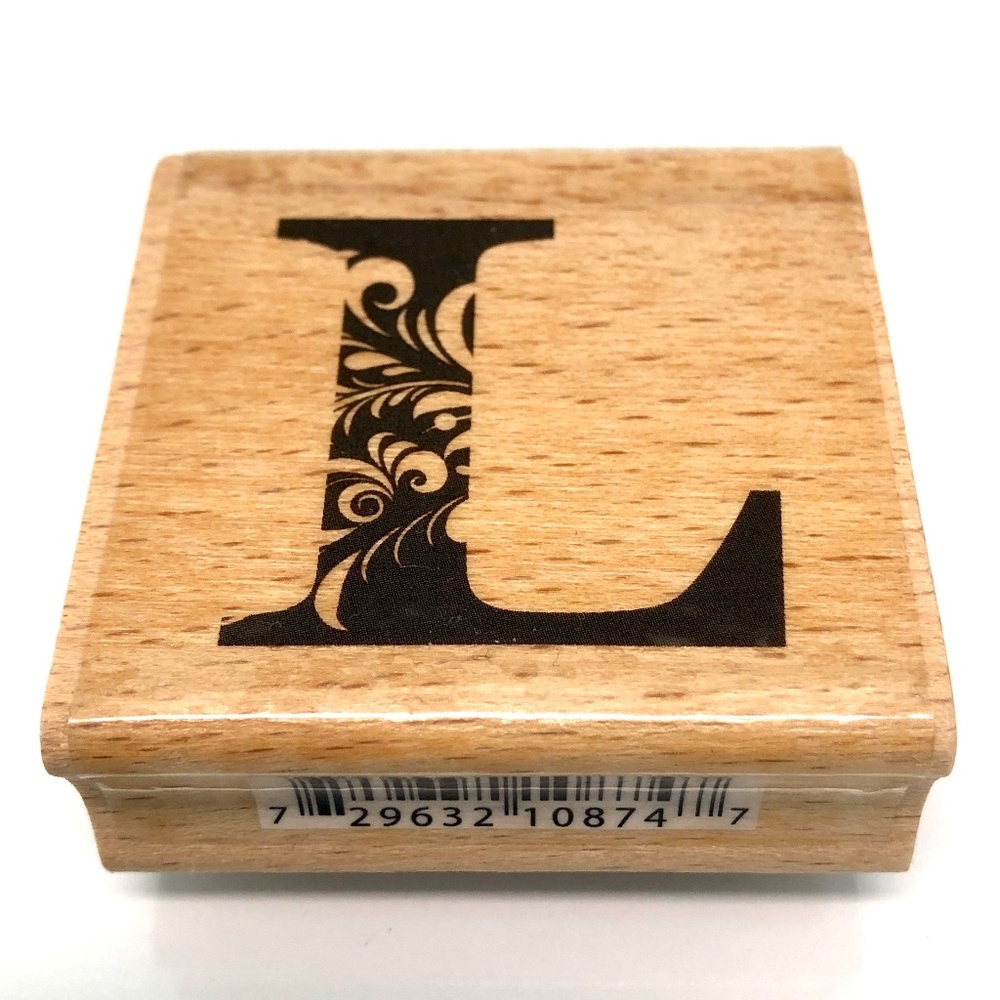 STUDIO G / Idea House Flourish “L” Rubber Stamp c.2009 NEW!